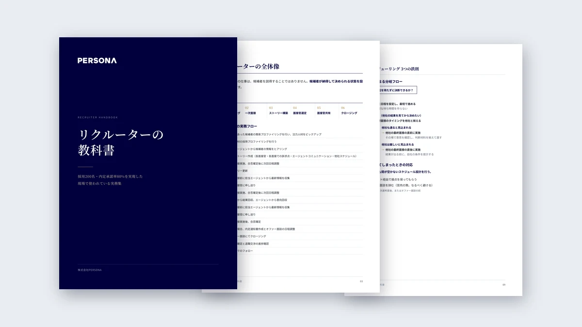 リクルーターの教科書 表紙と中面